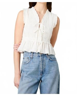 French Connection Rhodes Flutter Sleeve Top - Blue