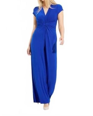 Joseph Ribkoff Short Sleeve V Neck Jumpsuit - Blue