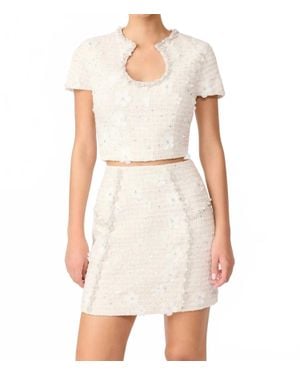 Elliatt Ellouise Embellished Tweed Set - White