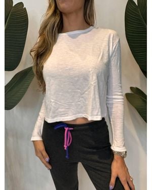 Sundry Boxy Long Sleeves Top - White