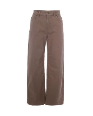 P.A.R.O.S.H. Sand Wide-Leg High-Waisted Jeans - Brown