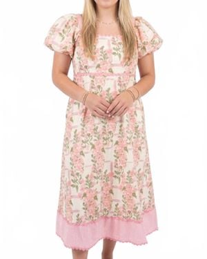 Jodifil Adelaide Floral Midi Dress - Pink