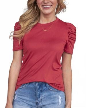 Grace and Lace Ruched Top - Red