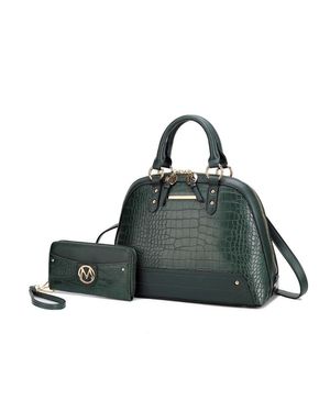 MKF Nora Premium Croco Satchel Handbag - Black