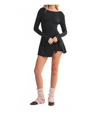 Kimberly C Long Sleeve Wrap Tie Front Dress - Black
