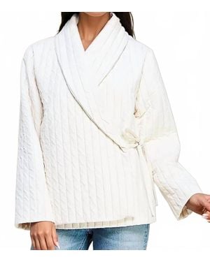 Allie Rose Ophelia Quilted Wrap Tie Jacket - White