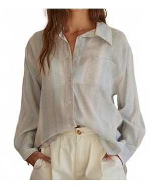 By Together Stripe Button Down Shirt - Gray