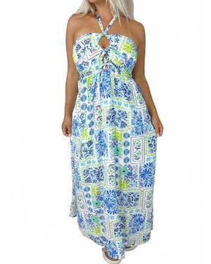 illa illa Camari Halter Maxi Dress - Blue