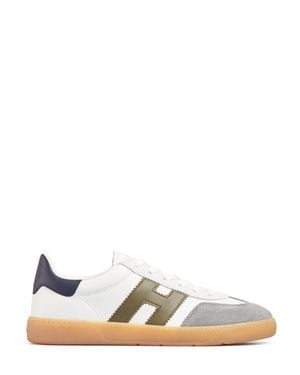 Hogan Low-Top Sneakers With Textured Leather Upper - White