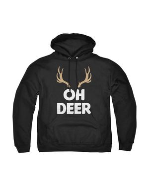 Gildan Oh Deer It's Christmas Adult Pullover Hoodie - Black