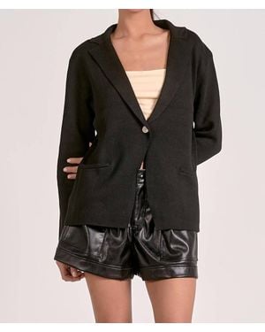 Elan Sweater Blazer - Black