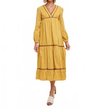 In-Loom Giselle Midi Dress - Yellow