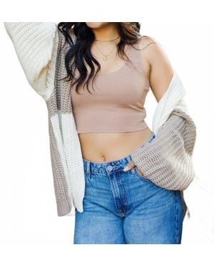 Eesome Carly Color Block Open Cardigan - Blue