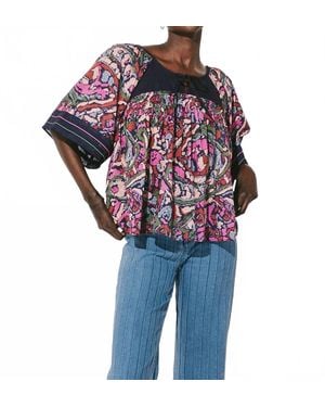 Cleobella Pamela Crew Neck Top - Blue