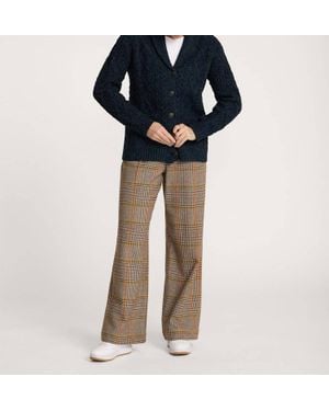 Pendleton Fisherman Wool Button Sweater - Blue