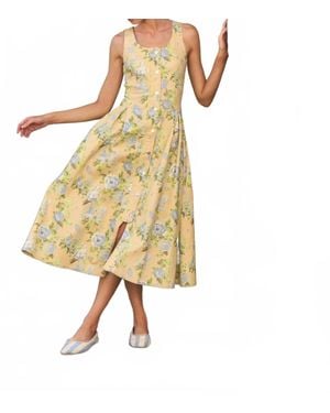 Hunter Bell Thompson Sleeveless Denim Midi Dress - Yellow