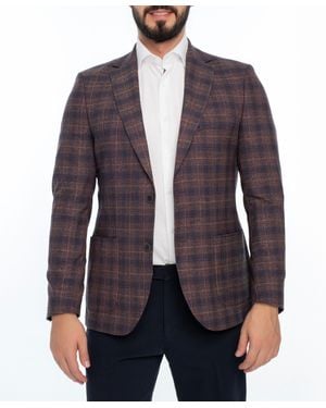 VELLAPAIS Mclendon Regular Fit Plaid Sport Coat - Blue