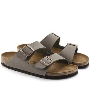 Birkenstock Arizona 0151211 Sandals Stone Open Toe Slip On Comfort Slide - Brown