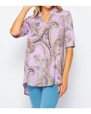 Honeyme Gabby Top With Sleeve Side Slit Detail - Purple