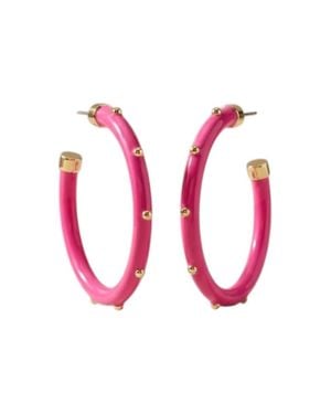 Hoo Hoops Light Weight Statement Earrings - Pink
