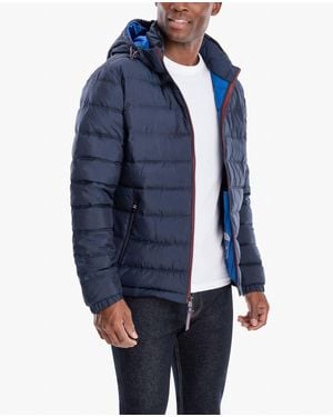 London Fog Plainfield Hooded Puffer Jacket - Blue