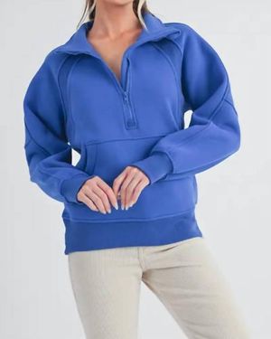 AEMI + CO Dove Funnel Neck Sweater - Blue