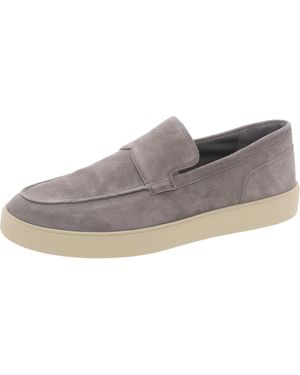 Vince Toren Leather Slip On Loafers - Gray
