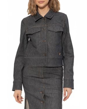 Courreges Utility Denim Trucker Jacket - Gray