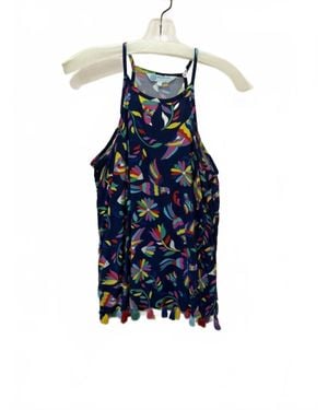 Escapada Parrot Print With Tassels Top - Blue