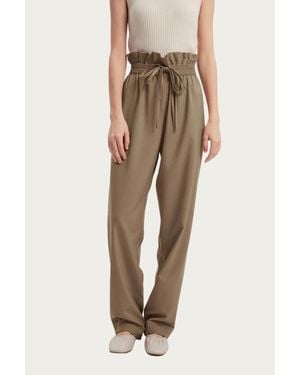 Gentle Herd High-Rise Straight Wool-Blend Pants - Natural