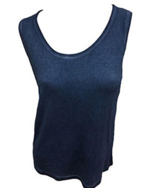 Angel Stone Wash Bra-Friendly Tank Top - Blue