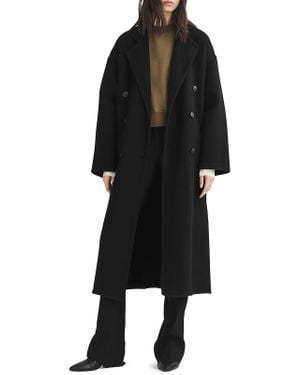 Rag & Bone Wool Blend Long Sleeves Long Coat - Black