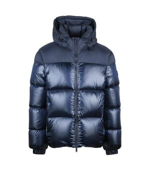 Add Puffer Glossy Finish Polyamide Down Jacket - Blue