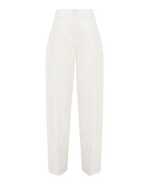Blugirl Blumarine Straight-Leg Pants With Pressed Crease And Functional Pockets - White