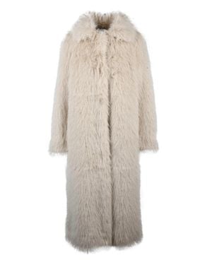 Semicouture Polyester Faux Fur Coat - White