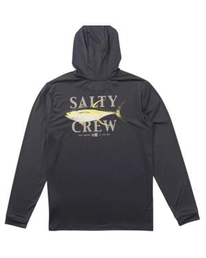 Salty Crew Hoodie Stretch Upf 50+ Long Sleeve Pullover Gbo1045 - Blue