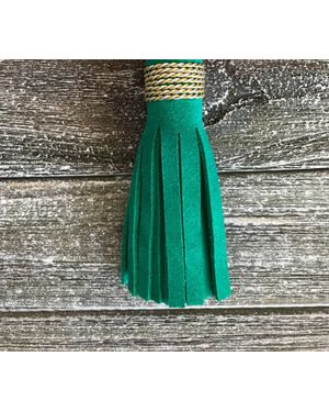 Everley Dawn Suede Tassel Keychains - Green
