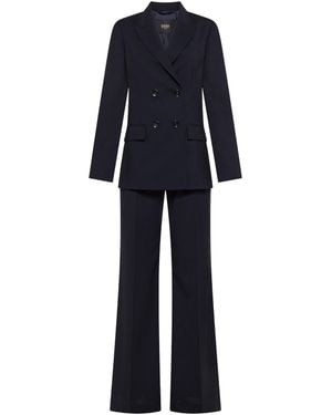 SEVENTY VENEZIA Double-Breasted Blazer Straight-Leg Suit - Blue