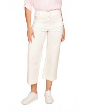 Renuar Tencel Wide Leg Ankle Pant - White