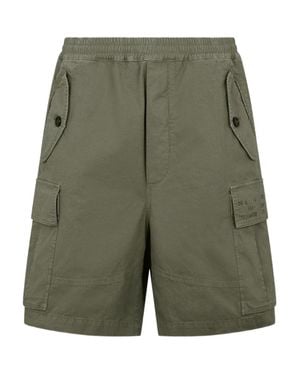 DSquared² Ripstop Elasticated Side Flap Shorts - Green