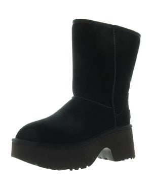UGG Covered Platform Suede Mid-Calf Boots - Black