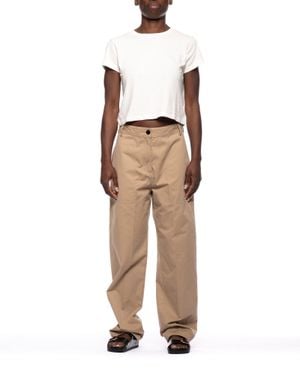 Pomandère Chino Pants With Refined Pocket Stitching - Natural