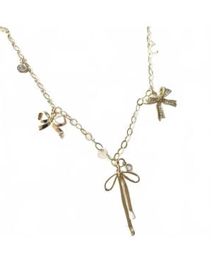 VB & Co. Bow Ribbon Necklace - Metallic