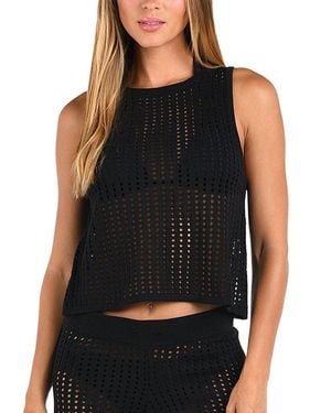 Sunshine 79 Resort Crochet Tank Top - Black