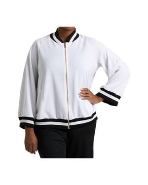 Always for Me Plus Size Hudson Bomber Jacket - White