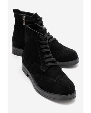 Forever & Always Shoes Nelvy Leather Boot - Black