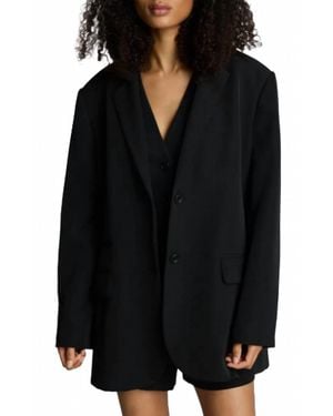 Kenneth Cole Oversize Luxe Twill Jacket - Black
