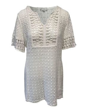 Miguelina Cocktail Lace Dress - Gray