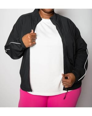 Mono B Packable Mock Neck Running Jacket - Black