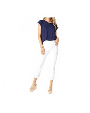 Coco + Carmen Omg Crop With Embroidered Eyelet Trim - Blue